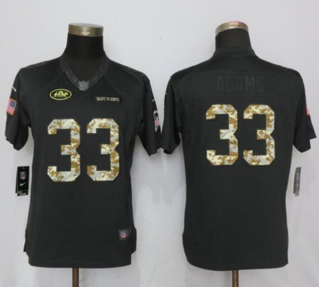 2017 NFL Women Nike New York Jets #33 Adams Anthracite Salute To Service Limited Jersey->women nfl jersey->Women Jersey